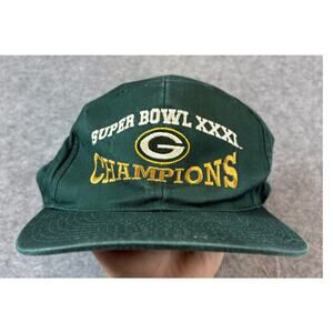 VINTAGE NFL Green Bay Packers Super Bowl XXXI Hat Cap One Size Green Snapback